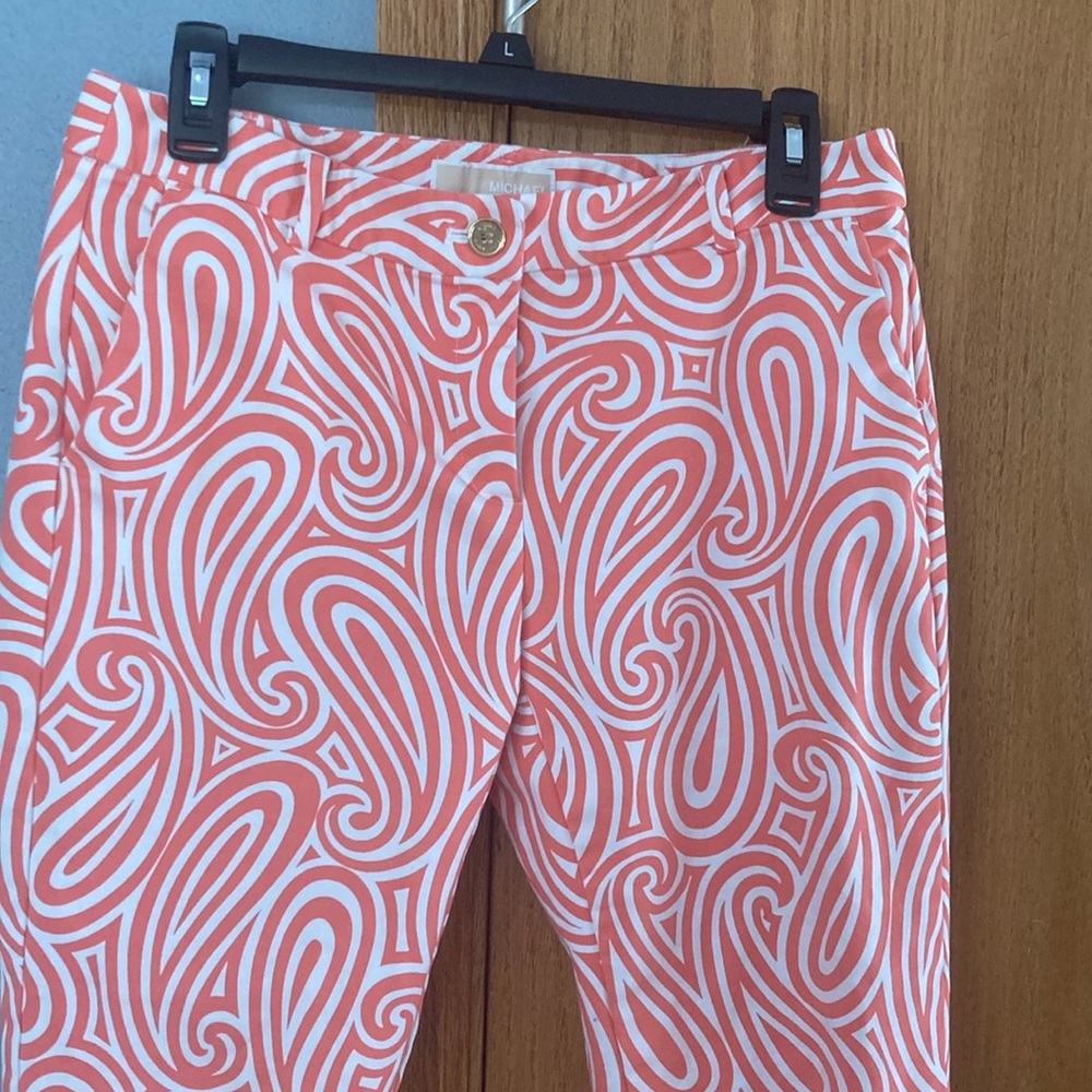MICHAEL Michael Kors Orange and White Patterned Pants